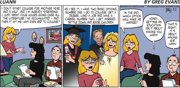 Luann on Sunday March 3, 2013 Comic Strip
