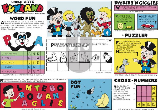 Uncle Art's Funland on Sunday July 14, 2024 Comic Strip