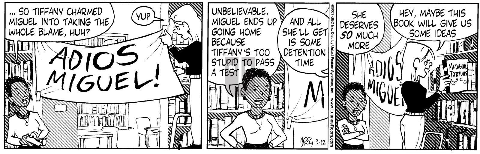 Luann - Monday March 12, 2001 Comic Strip
