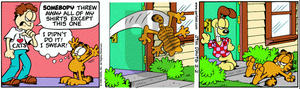 Garfield on Tuesday February 2, 1999 Comic Strip