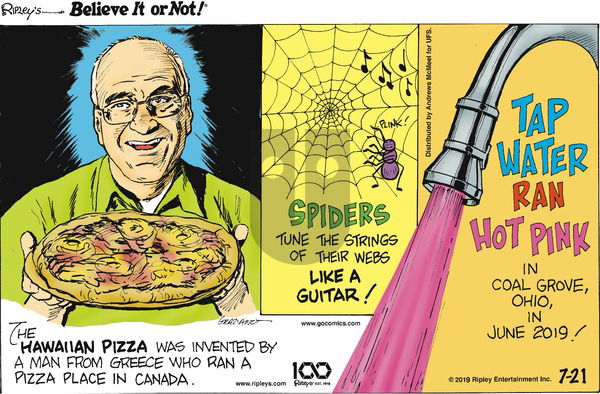 Ripley's Believe It or Not on Sunday July 21, 2019 Comic Strip