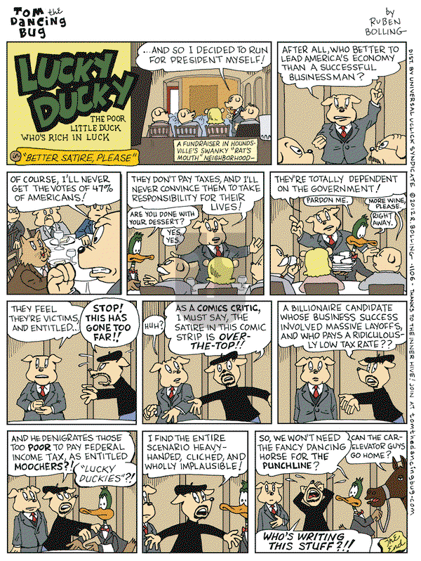Tom the Dancing Bug on Friday September 28, 2012 Comic Strip