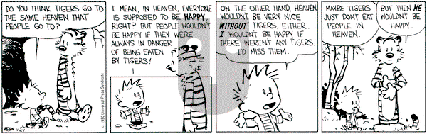 Calvin and Hobbes on Saturday November 24, 1990 Comic Strip