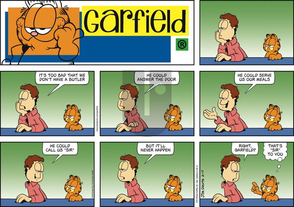 Garfield on Sunday February 17, 2013 Comic Strip