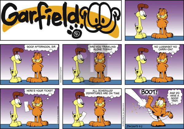 Garfield - Sunday September 2, 2012 Comic Strip