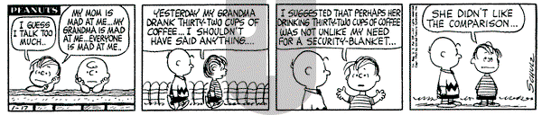 Peanuts on Sunday October 7, 1973 Comic Strip