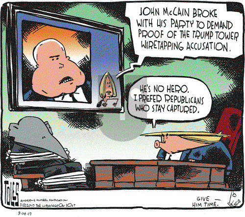 Tom Toles on Tuesday March 14, 2017 Comic Strip