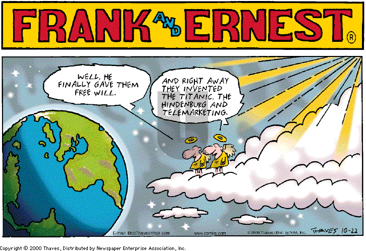 Frank and Ernest on Sunday October 22, 2000 Comic Strip