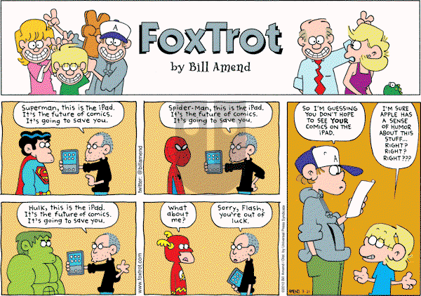 FoxTrot on Sunday March 21, 2010 Comic Strip