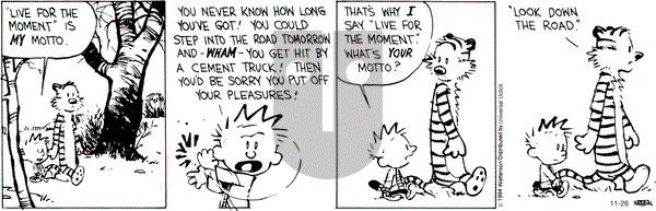 Calvin and Hobbes on Wednesday November 26, 2014 Comic Strip