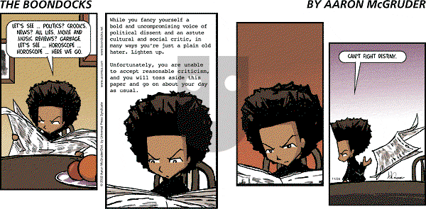 The Boondocks on Sunday June 27, 2010 Comic Strip
