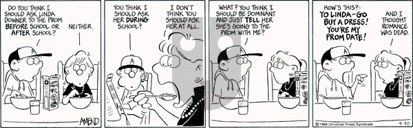 FoxTrot on Saturday April 30, 1988 Comic Strip