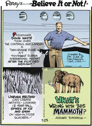 Ripley's Believe It or Not on Thursday July 23, 2009 Comic Strip