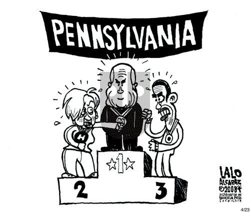 Lalo Alcaraz on Wednesday April 23, 2008 Comic Strip