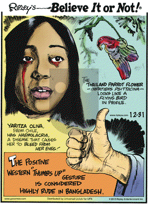 Ripley's Believe It or Not on Tuesday December 31, 2013 Comic Strip