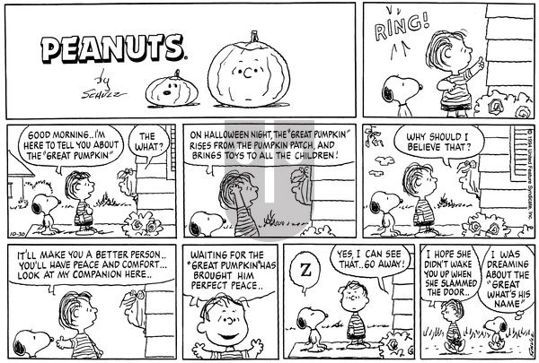 Peanuts on Sunday October 30, 1994 Comic Strip