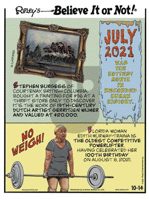 Ripley's Believe It or Not - Thursday October 14, 2021 Comic Strip