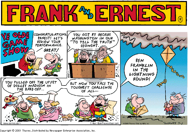 Frank and Ernest on Sunday July 1, 2001 Comic Strip