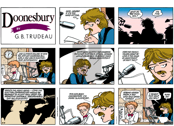 Doonesbury - Sunday August 18, 1996 Comic Strip