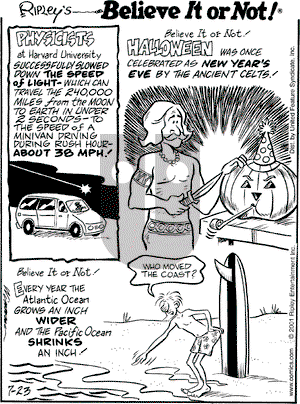 Ripley's Believe It or Not on Monday July 23, 2001 Comic Strip