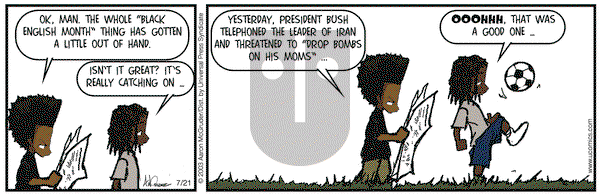 The Boondocks - Monday July 21, 2003 Comic Strip