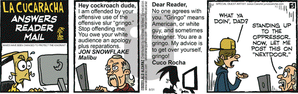 La Cucaracha on Monday August 31, 2020 Comic Strip