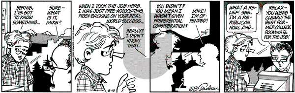 Doonesbury on Thursday August 10, 1995 Comic Strip