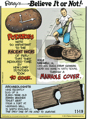 Ripley's Believe It or Not on Wednesday November 19, 2014 Comic Strip