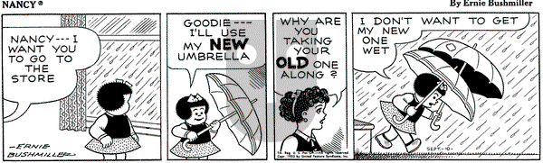 Nancy on Saturday September 10, 1955 Comic Strip