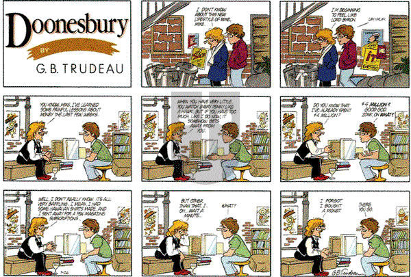 Doonesbury on Sunday January 26, 1986 Comic Strip