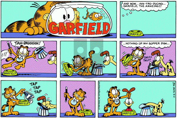 Garfield on Sunday September 2, 1990 Comic Strip