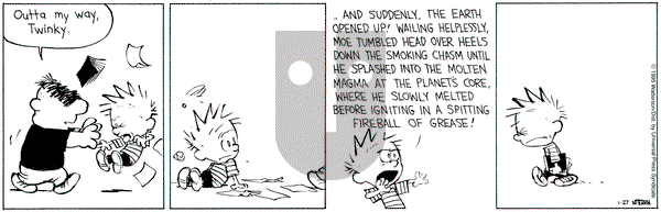 Calvin and Hobbes on Friday January 27, 1995 Comic Strip