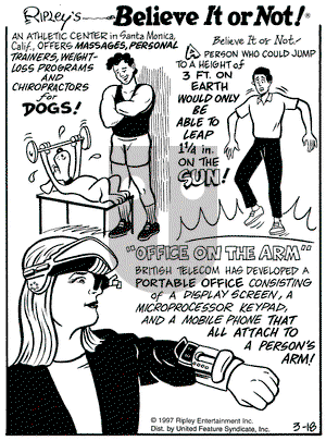 Ripley's Believe It or Not on Tuesday March 18, 1997 Comic Strip