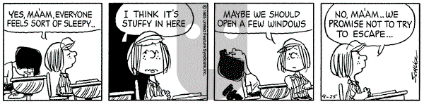 Peanuts on Wednesday September 25, 1985 Comic Strip
