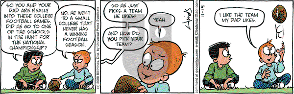 Cleats on Wednesday November 19, 2008 Comic Strip