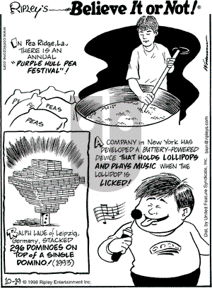 Ripley's Believe It or Not on Monday October 19, 1998 Comic Strip