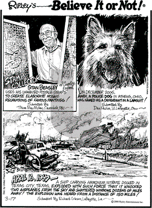 Ripley's Believe It or Not on Friday March 17, 2006 Comic Strip