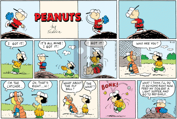 Peanuts - Sunday September 12, 1999 Comic Strip