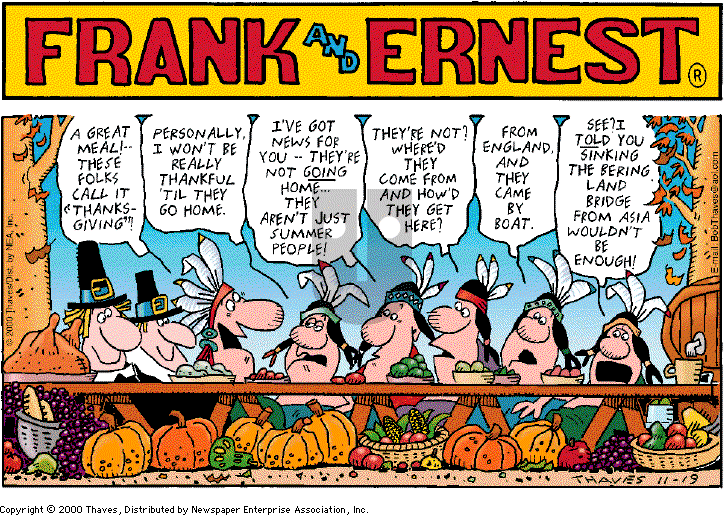 Frank and Ernest on Sunday November 19, 2000 Comic Strip