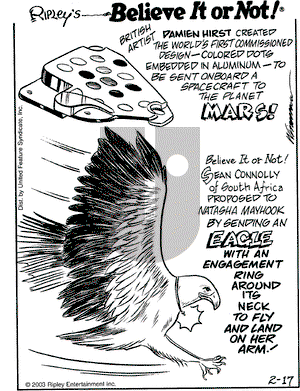Ripley's Believe It or Not on Monday February 17, 2003 Comic Strip