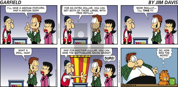 Garfield - Sunday April 6, 2014 Comic Strip