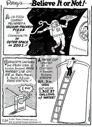 Ripley's Believe It or Not on Tuesday July 24, 2001 Comic Strip