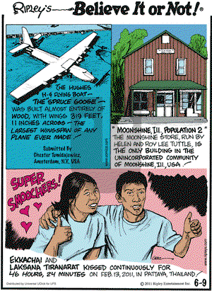 Ripley's Believe It or Not on Thursday June 9, 2011 Comic Strip