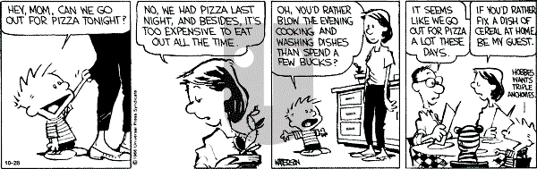 Calvin and Hobbes - Monday October 28, 1991 Comic Strip