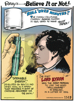 Ripley's Believe It or Not on Friday November 15, 2013 Comic Strip