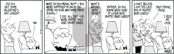 FoxTrot - Tuesday February 14, 1989 Comic Strip