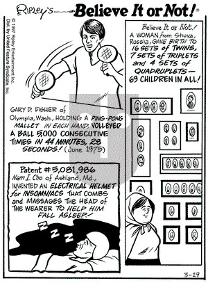 Ripley's Believe It or Not on Wednesday March 19, 1997 Comic Strip