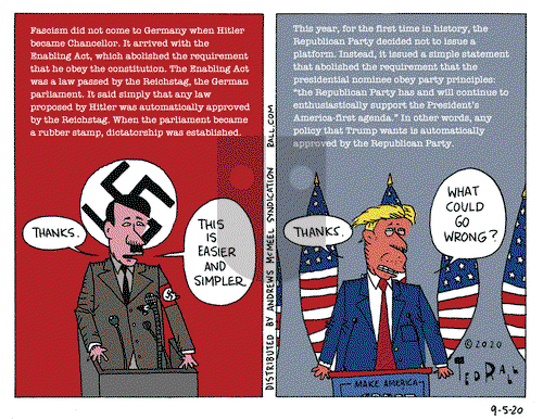 Ted Rall on Saturday September 5, 2020 Comic Strip
