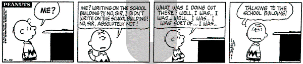 Peanuts on Saturday September 14, 1974 Comic Strip