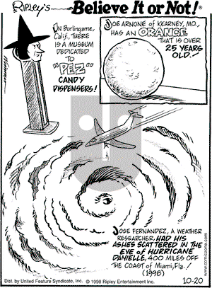 Ripley's Believe It or Not - Tuesday October 20, 1998 Comic Strip